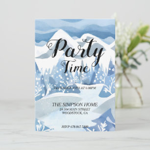 Inverno Wonderland Watercolor Convite
