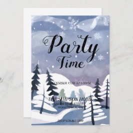 Inverno Wonderland Watercolor Convite para Natal