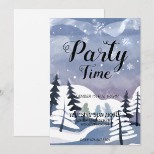 Inverno Wonderland Watercolor Convite para Natal