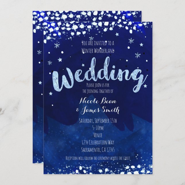 Inverno Wonderland WEDDING Starry Sky Convites (Frente/Verso)