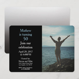 Invertendo 50 50ª Festa de aniversário de convite 
