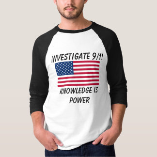 Investigue 9/11 - Bandeira dos EUA - t-shirt do