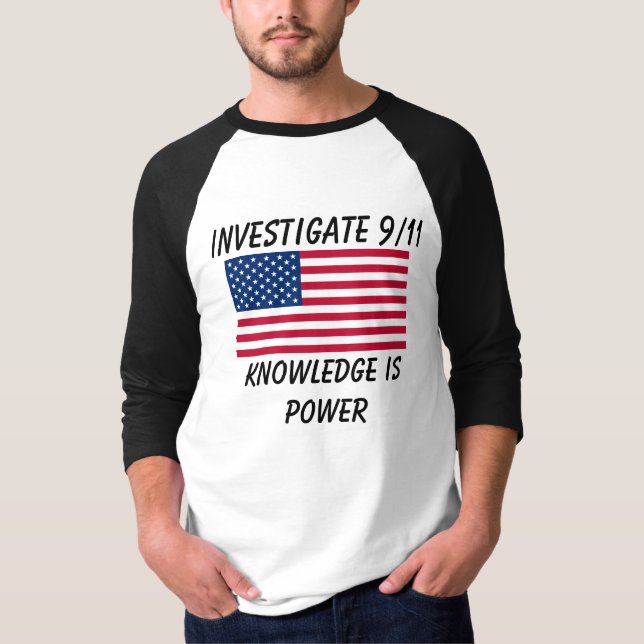 Investigue 9/11 - Bandeira dos EUA - t-shirt do (Frente)
