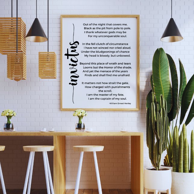Invictus Poem por William Ernest Henley Poster (Criador carregado)