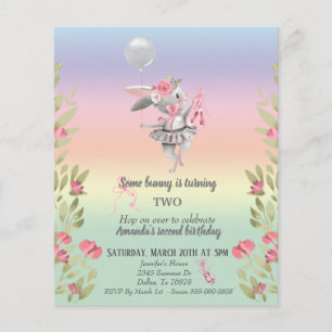 Invit de Aniversário da Páscoa Ballerina Infantil