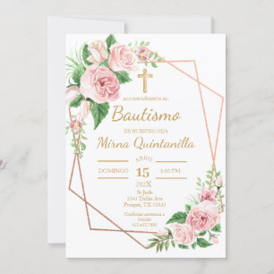 Invitación de bautismo para niña convite