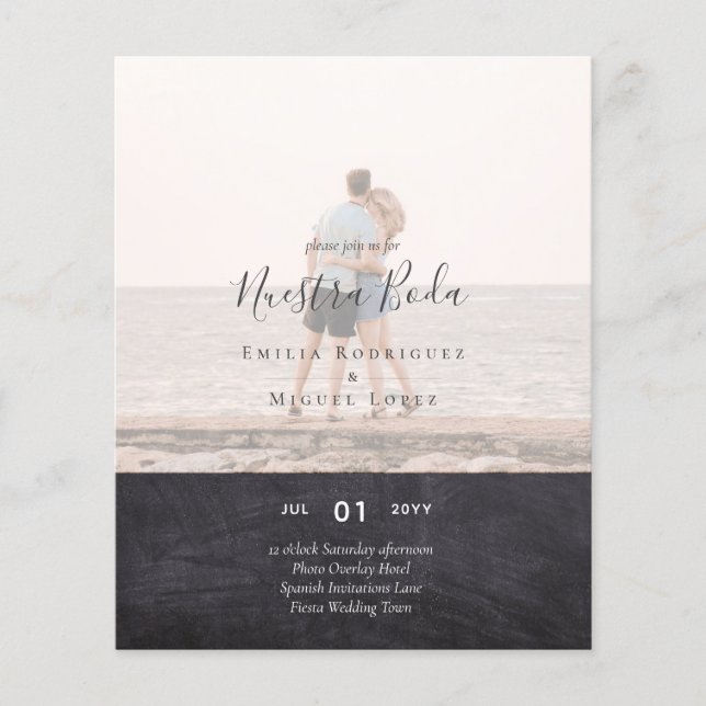 Invitación de Boda con Superposición de Fotos (Frente)