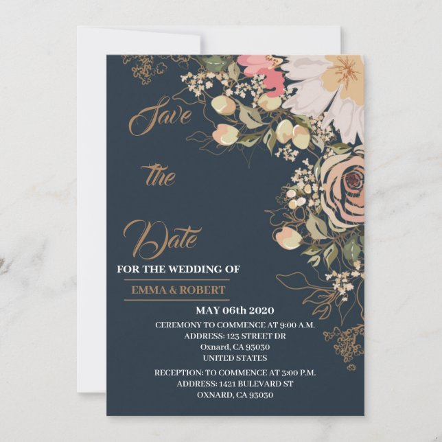 Invitación Magnética Wedding Invitation Cards with (Frente)