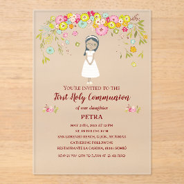 Invitación sobre acrílico PETRA Primera Comunión