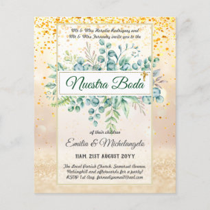 Invitaciones de Boda, GREENERY Casado Espanhol
