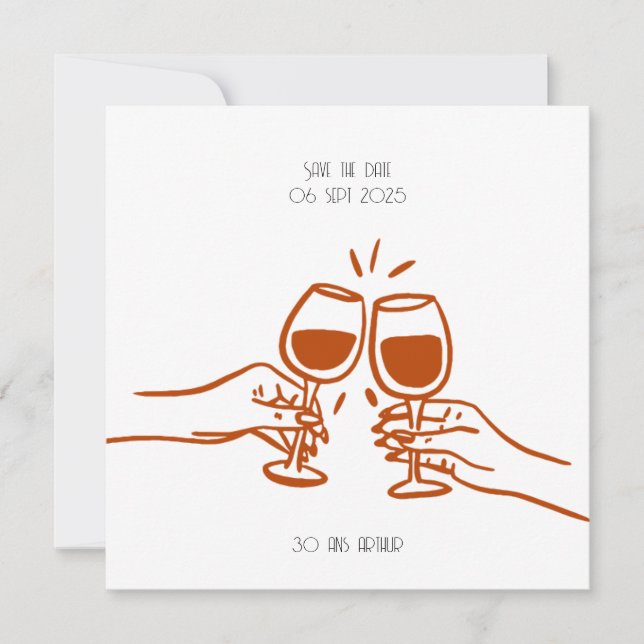 Invitation à trinquer - anniversaire (Frente)