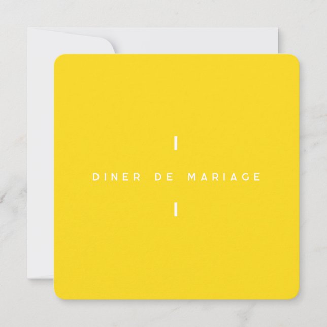Invitation au repas de mariage - Colorus Jaune  (Frente)