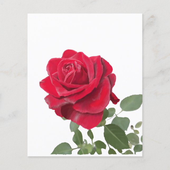 Invitation  Rose rouge - symbole d’amour (Frente)