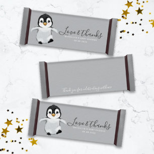 Invólucro de Bar doce do Chá de fraldas Pinguim
