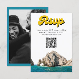 Invólucro de código QR de RSVP de Retro de Convite