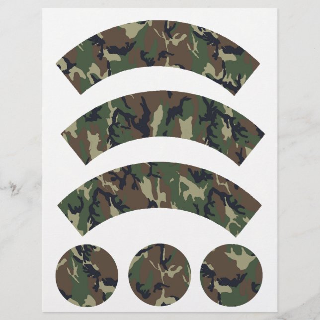 Invólucro de Cupcake da Camouflagem Militar (Frente)