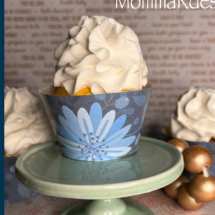 Invólucro de Cupcake de flor divertida, invólucros