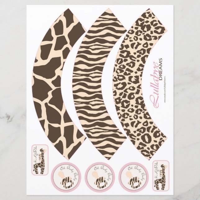 Invólucro de Cupcake Safari Girl (Frente)
