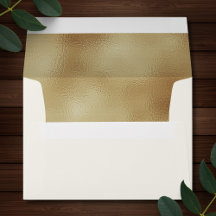 Invólucro de Ivory Faux Gold Formal 5x7