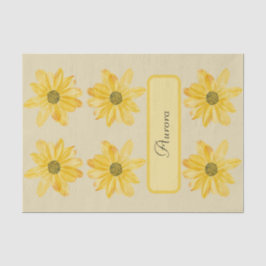 Invólucro de Papel Floral Amarelo Personalizado