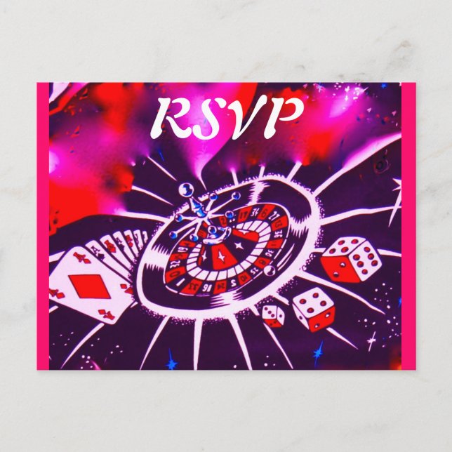 Invólucros de convite RSVP de Tema do Casino de Ve (Frente)