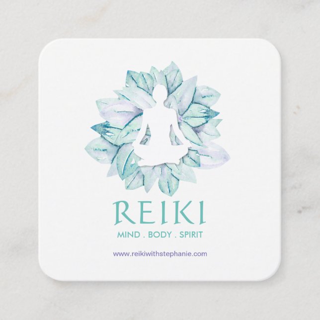 Ioga e cartões de visitas de Reiki (Frente)