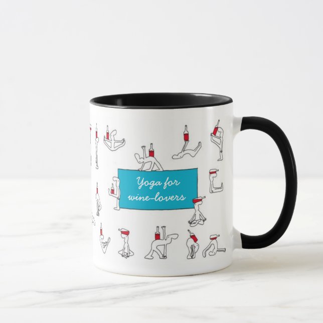 Ioga para a caneca do branco de Winelovers (Direita)