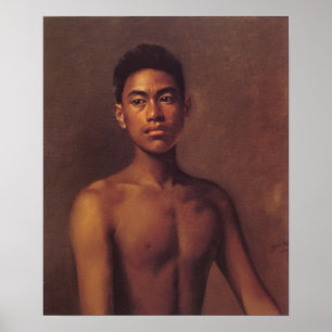"Iokepa, poster de Hubert Vos do menino havaiano