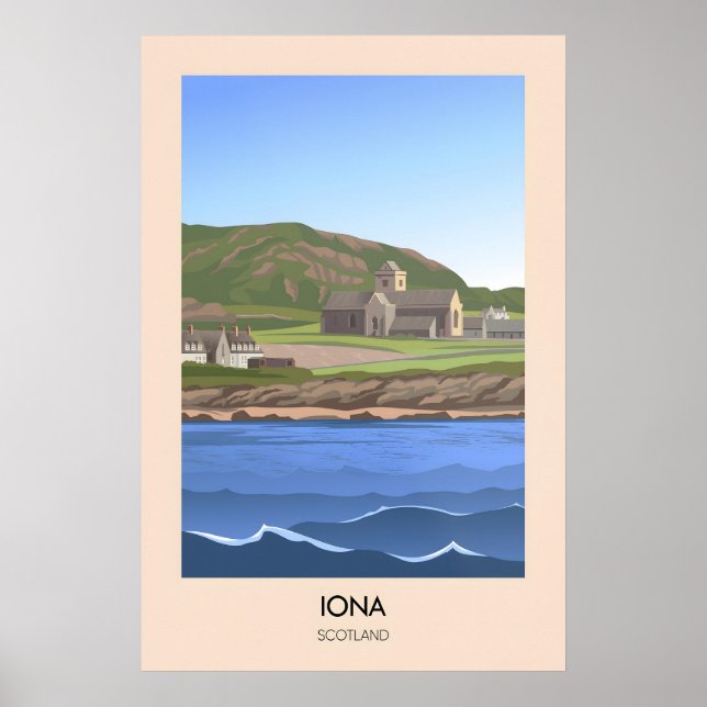 Iona Scotland Travel Poster (Frente)