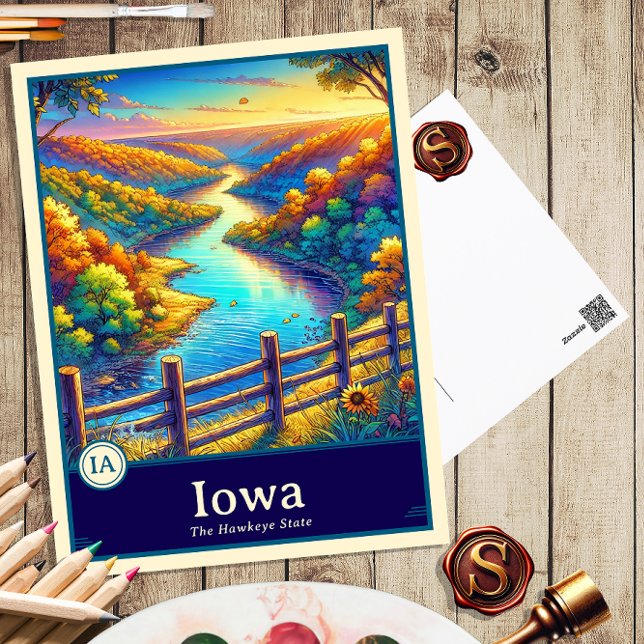 Iowa | Cartão Postal Anime Estilo Cel Shaded (Criador carregado)