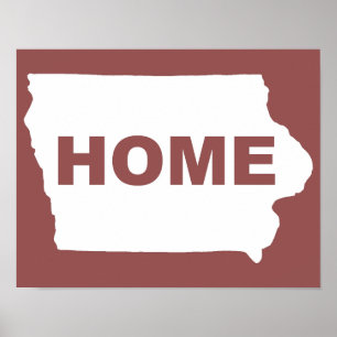 Iowa Home Longe Do Sinal De Poster De Estado