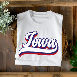 Iowa Red White e Blue Vintage Script T-Shirt
