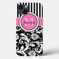iPad preto, branco e branco, cor-de-rosa monograma