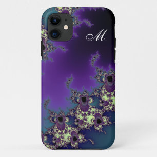 iPhone 11 Arte elegante do Fractal do monograma para o capa
