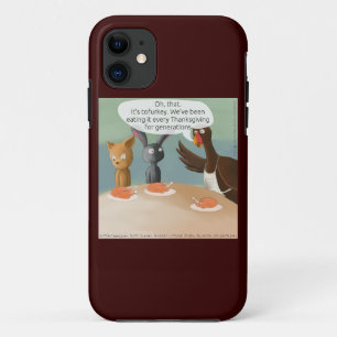 iPhone 11 Capa engraçada de Ação de Graças vegana para iPhon