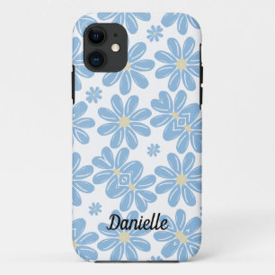 iPhone 11 Padrão Floral Azul - Capa Personalizada para iPhon