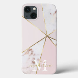 iPhone 13 Geométrico com Blush de Rosa Dourado Gir