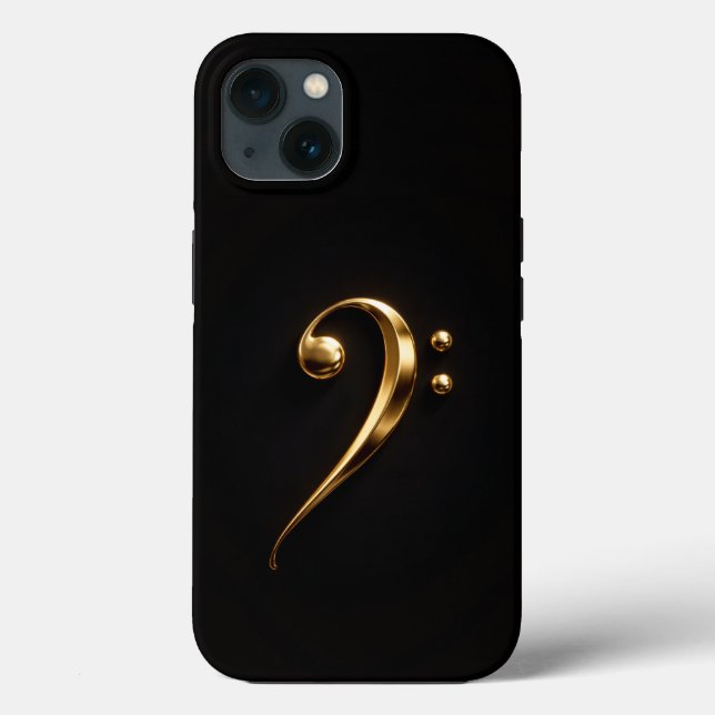 iPhone 13 Preto 4 Luxe, Clave de Sol Dourada (Verso)