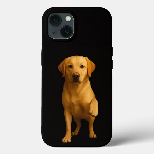 iPhone 13 Preto 4 Luxo, Cachorro Labrador Terno (Verso)