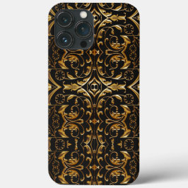iPhone 13 Pro Máx. Preto e Dourado do luxo