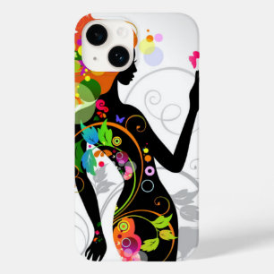 iPhone 14 Case-Floral Girl Silhouette