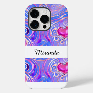 iPhone 14 Pro, Coração Rosa Personalizada