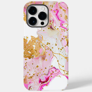 iPhone 14 Pro Max Case com Tinta de Álcool Rosa Fa