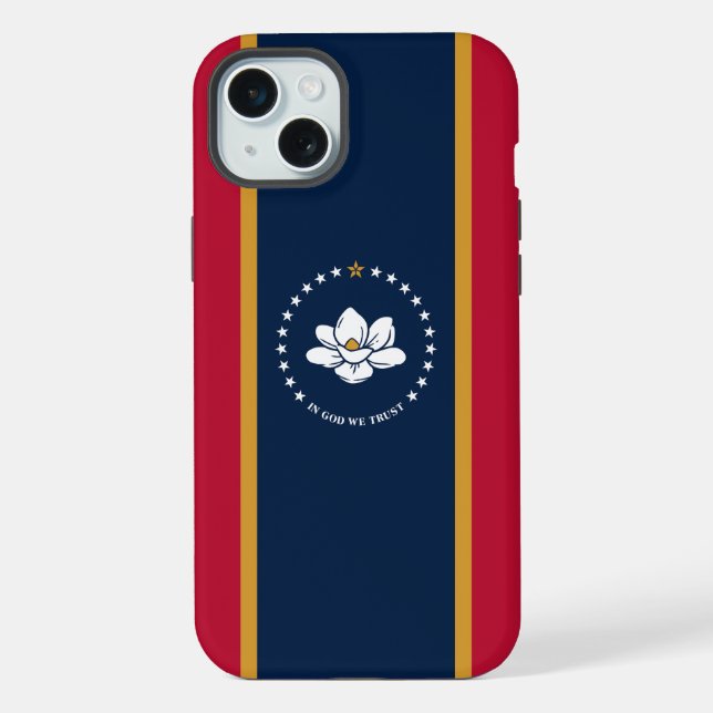 iPhone 15 Plus Case-Mate, bandeira do Mississippi (Verso)