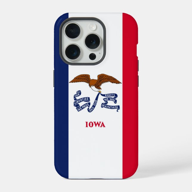 iPhone 15 Pro Case-Mate, Iowa flag (Verso)