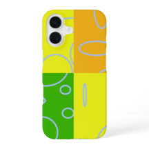 iPhone 16 Case Circles Loops Amarelo Verde Laranja
