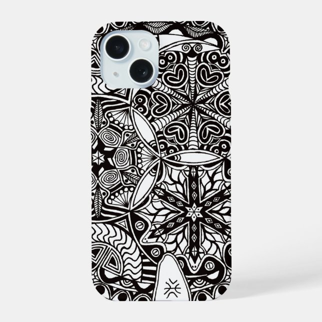 iPhone 16 Case "Golden Nebulae" (monochrome) (Verso)