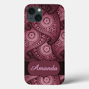 iPhone 6, monograma cor-de-rosa resistente de