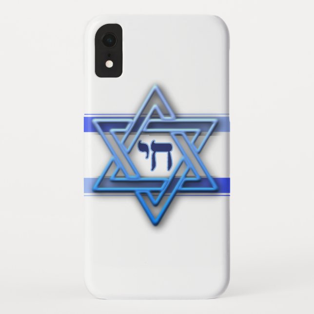 iPhone, Case-Mate Azul Branco e a Estrela de David - capa para iPhon (Verso)