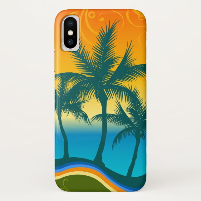 iPhone, Case-Mate Capa de telefone para iPhone X pôr do sol na praia (Verso)